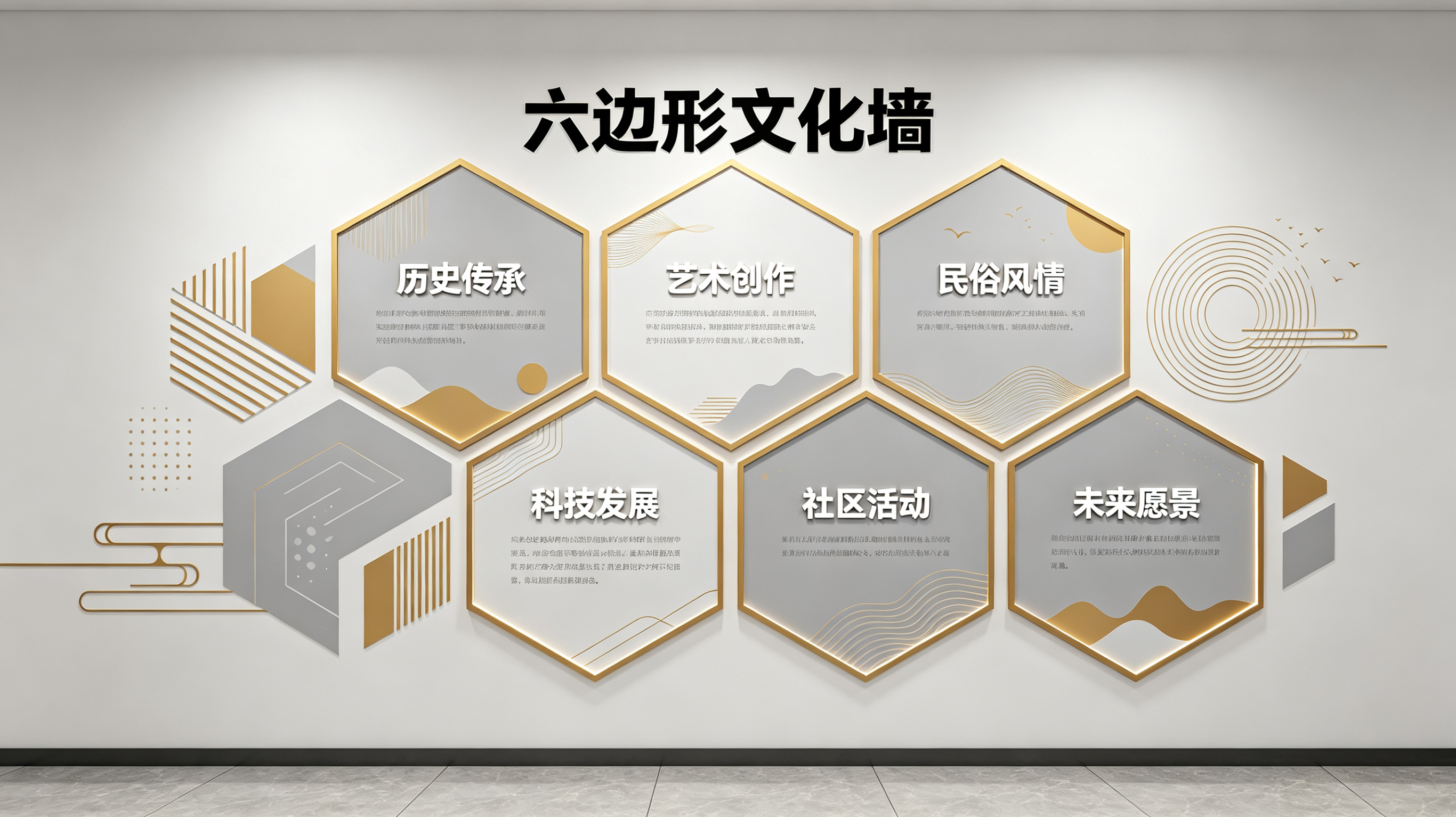 华阴企业文化墙 | 六边形信息美学